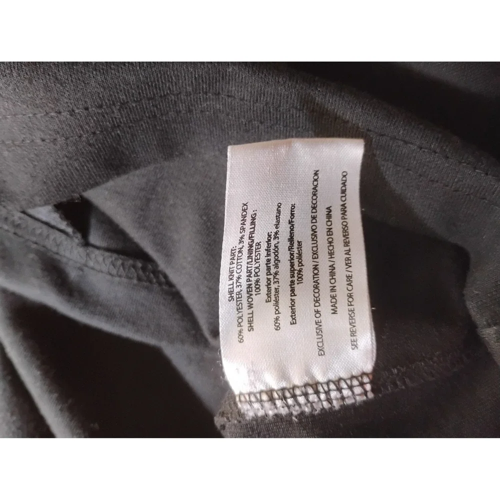 Eddie Bauer Mens Black Quarter Zip Pullover Quilted Yoke Mixed Media Sweater XL